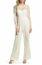 ELIZA J Embroidered Bodice Wide Leg Jumpsuit (size 6)