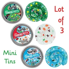 (3) Crazy Aaron's Christmas Putty Toy Minis Sensory Stimulation Stress Relief