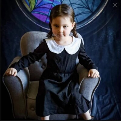 wednesday costume dress Addams Costume, Wednesday Prom stretchy so please make sure that you measure as below and compare with the sizing chart that you will find in the images of the item first Kids Rave 'N Dance Wednesday