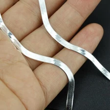 Women Girl 925 Sterling Silver Flat Herringbone Chain Foot Bracelet Anklet 9-10"