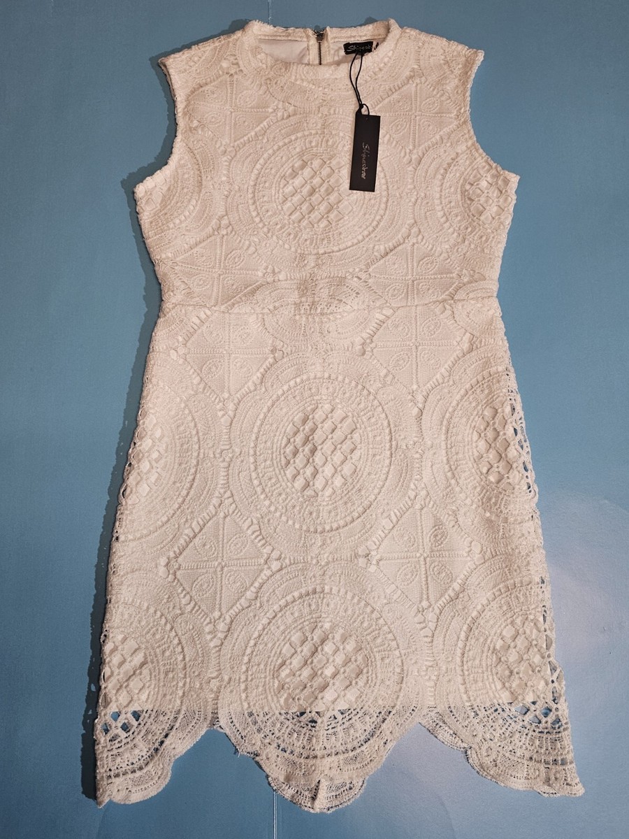 chinese dress ladies White Lace Short Dress, Minuet White Lace Dress, Juniors White Dress – Top  Notch Fashion main image 0