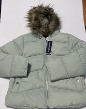 Rothschild Girls Faux Trim Puffer Jacket, Green Light Weight L 14/16 