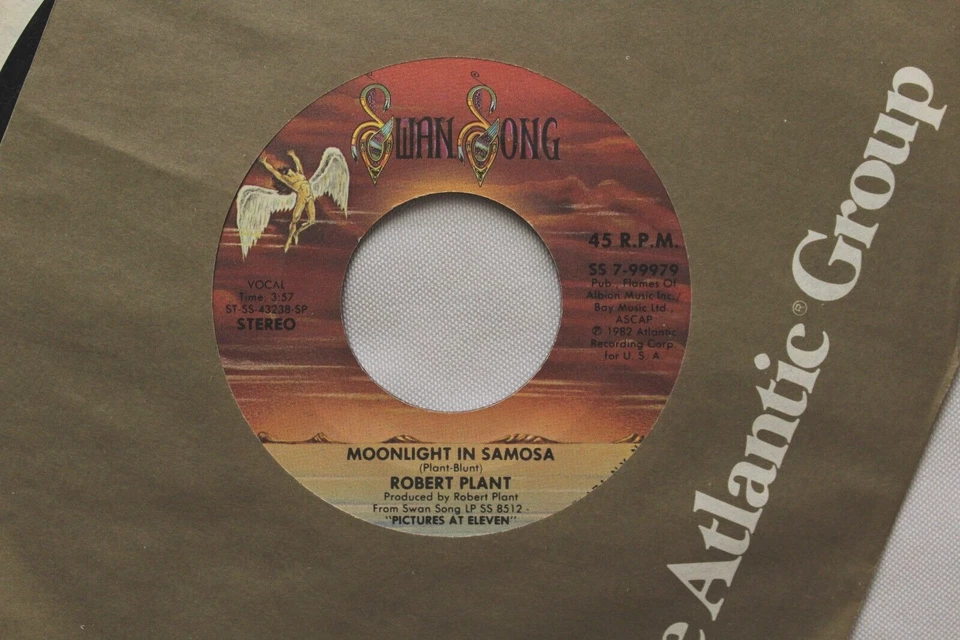 ROBERT PLANT BURNING DOWN ONE SIDE / MOONLIGHT IN SAMOSA 45 7" VINYL RECORD EX - Image 2 of 4