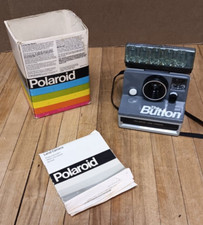 Polaroid The Button Land Camera w/ Flashbar, Box  Manual   Untested