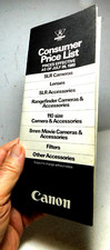 Vintage 1980 Canon Cameras Lenses  Accessories Consumer Fold-Out Price List