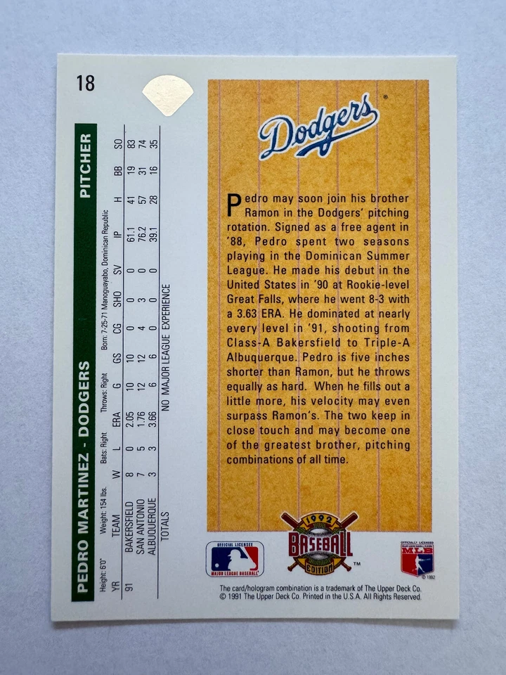 Lote de conjuntos de equipos de cubierta superior de los Dodgers de Los Ángeles 1989-93 (5 juegos con Martinez RC) Foto 3 de 4