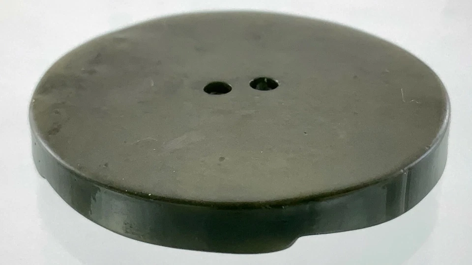 Vintage Molded Plastic Black Marble Garment Button 1.3in Floral Pattern 207B - Image 4 of 4