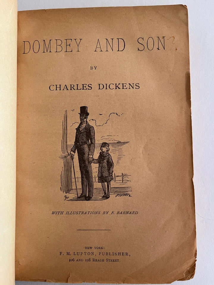 1891 CHARLES DICKENS ~DOMBEY and SON, Lupton Adelphi Series antique Dime Novel - Image 4 of 4