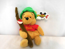 Disney Winnie The Pooh Mini Bean Bag Fishing Pooh 8" Beanie Rare Tag Mouseketoy