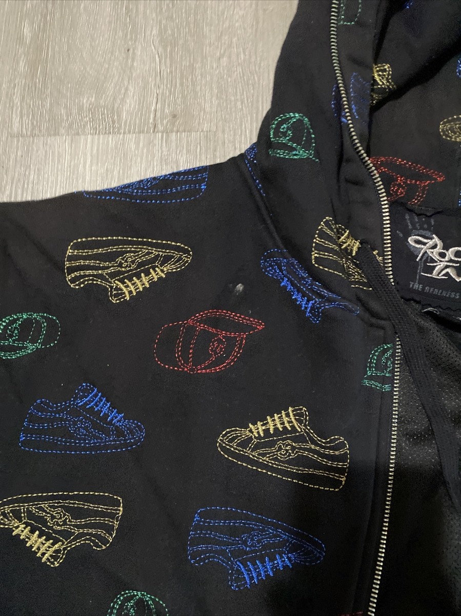 Crooked Ink' Hoodie Full Zip Sneakers Shoes Theme Size XL Extra