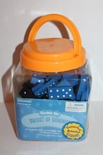 Pressman Double Six Bucket of Dominoes 6 Color Sets for Kids Math Manipulatives