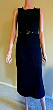 Black Dress Slit Both Side With Belt Stretch Medium New