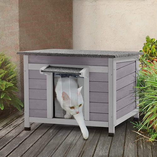 Cat Houses for Outdoor Cats,Wooden Cat House Outdoor,Weatherproof Feral