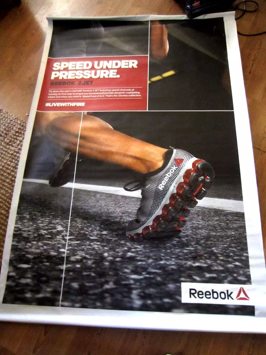 Big 4x6 foot REEBOK SHOES display SIGN ad Running color 2-Sided POSTER eBay