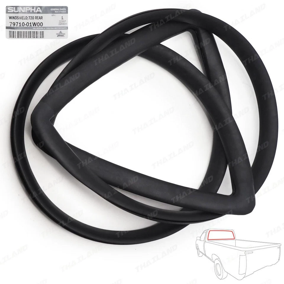 Rear Weatherstrip Windshield Rubber Seal For Nissan Datsun 720 Truck 1980 - 1986 Foto 3 de 4