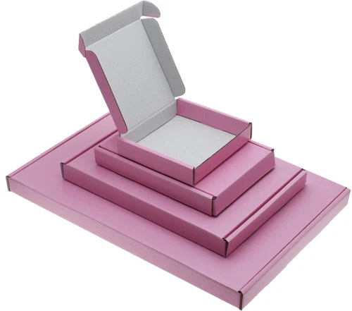 SATIN PINK MINI C6 C5 C4 MATT PIP BOXES LARGE LETTER CARDBOARD SHIPPING A6 A5 A4