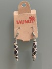 NWT 2 African Handmade Maasai Tribal Dangle Earrings Bohemian Black White Bone — photo 3