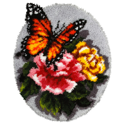 Orchidea Latch Hook Kit: Teppich: Geformt: Blumenschmetterling