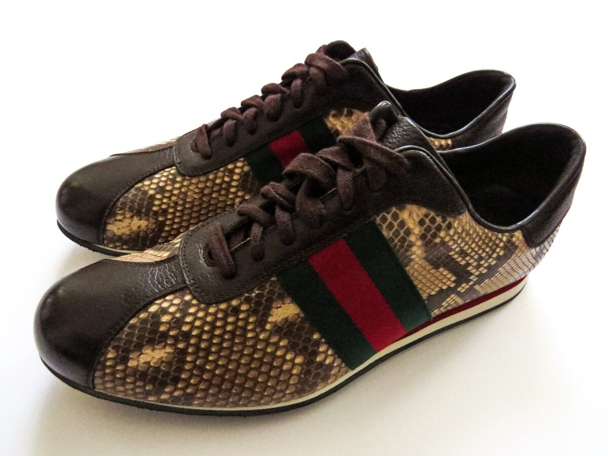 GUCCI Rare Python Snakeskin Leather Sneakers Shoes Size 9 US GUCCI Rare Python Snakeskin Leather Sneakers Shoes Size 9 US