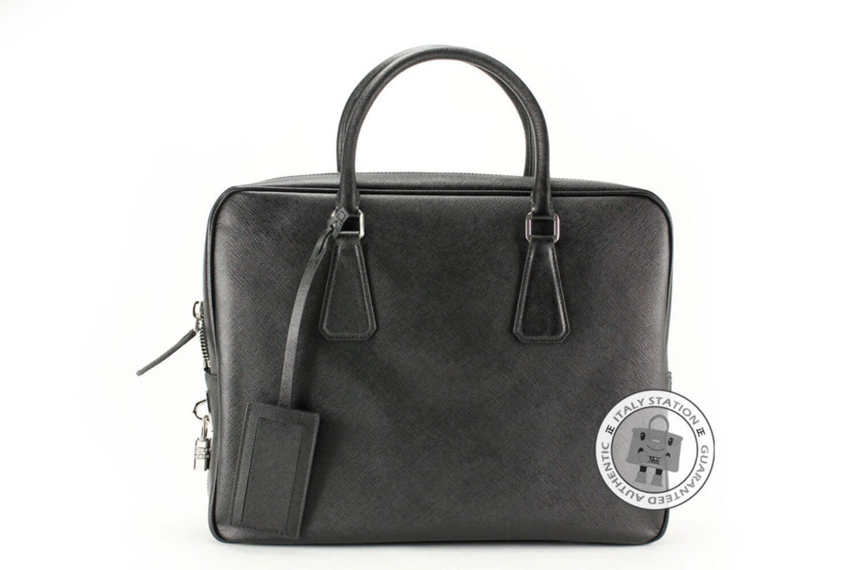 NEW Prada VS0305 9Z2 Saffiano Travel Borsa DA Viaggio Nero