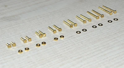 STANLEY ENGINEERING Juego de tornillos Phono latón M2 para headshell / pastilla / tocadiscos 28 piezas