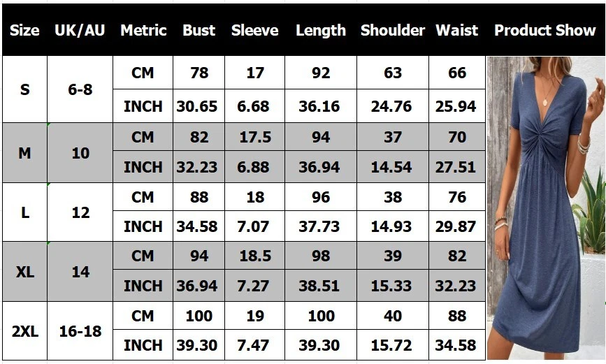 OFF WHITE Abito estivo cotone scollo a V increspato casual manica corta midi taglia UKWomen