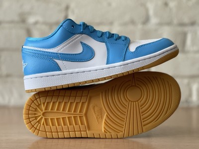 Nike Air Jordan 1 Low White Powder Blue Gum Women Size 9 Sneakers