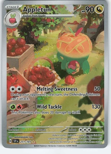 Appletun - 211/191 Illustration Rare Holo SV08: Surging Sparks NM Pokémon