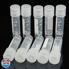 CynKen 20pcs 2ml Graduated Plastic Cryovial Cryogenic Vial Tube Self Standing