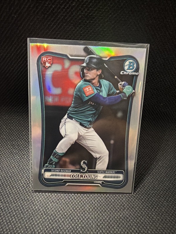 Cole Young 2026 Bowman Chrome Red Rookie Logo Refractor SP MARINERS