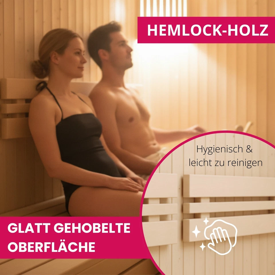 Sauna Rückenlehnen Set LARVIK Rückenlehne Sauna Hemlock 850 × 219 mm astarm - Bild 3 von 4