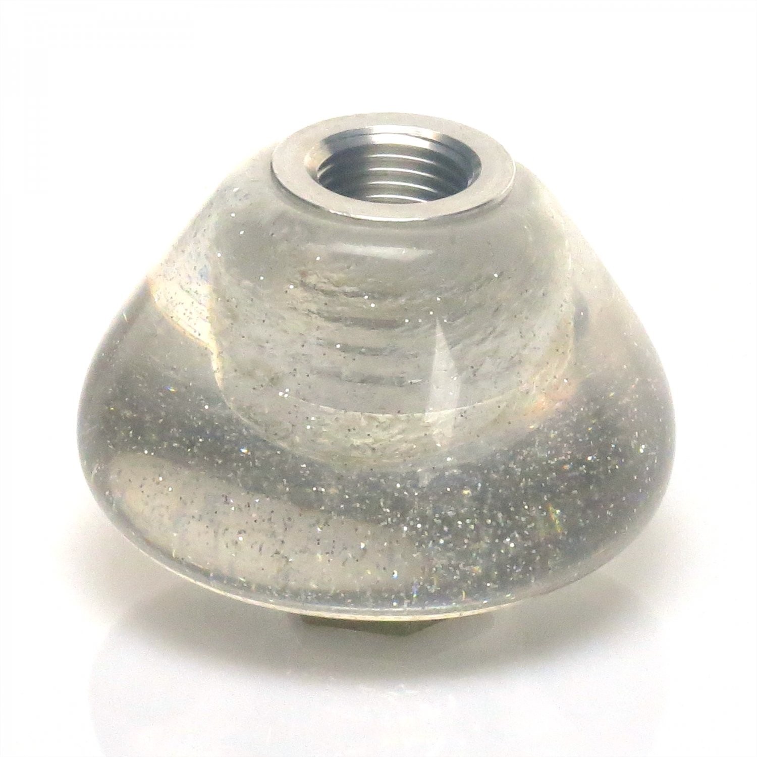 Pink Shift Pattern 45n Clear Retro Metal Flake Shift Knob w/ M16x1.5 Insert