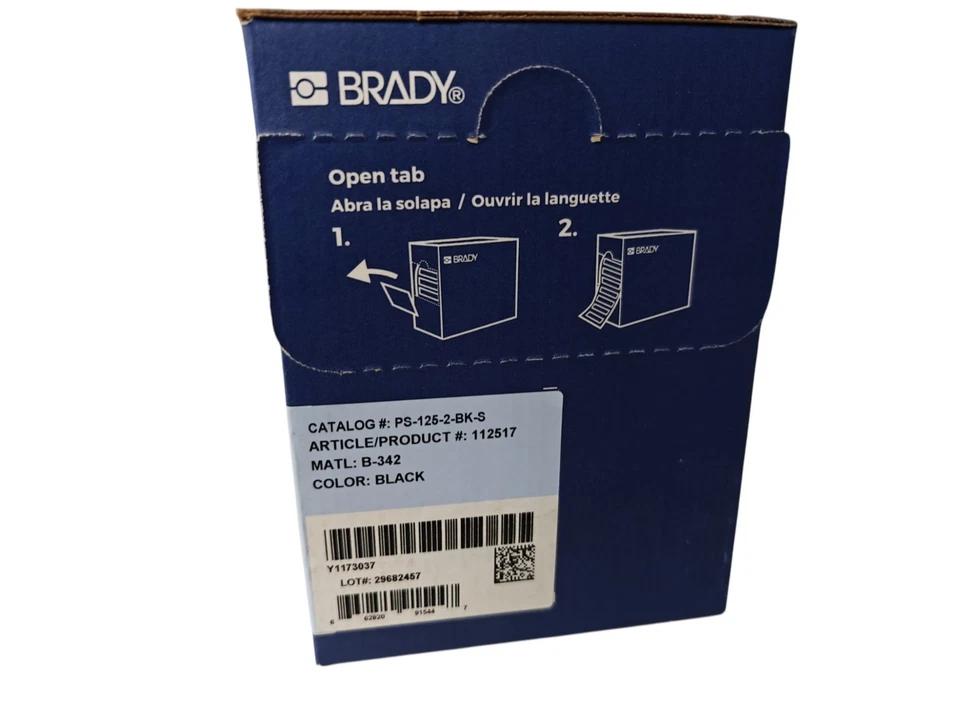 "Mangas de marcado de alambre termorretráctil Brady PermaSleeve [PS-125-2-BK-S] 1/8", núcleo de 3""" Foto 4 de 4