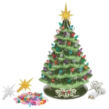Ceramic Christmas Tree Replacement Lights and Toppers By Holiday Peak