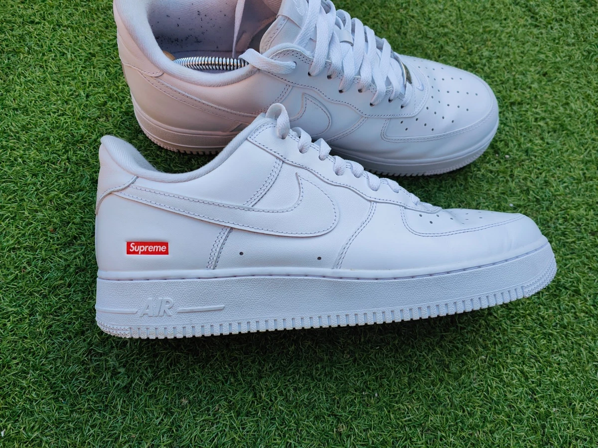 Nike Air Force 1 x Supreme Low Box Logo - White | eBay