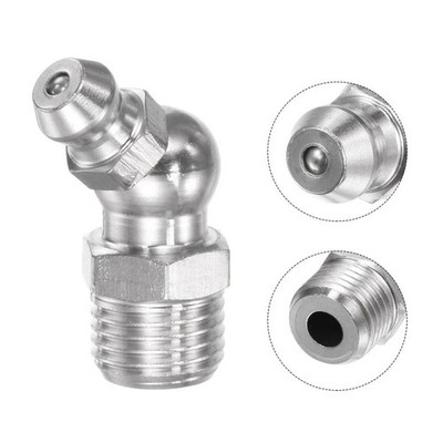5Pcs 304 Stainless Steel 45 Degree Hydraulic Grease Fitting M6 x 1mm Thread