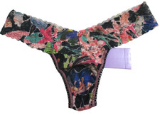 HANKY PANKY ONE SIZE OS THONG 4911 LOW RISE MULTICOLOR FLORAL NYLON PANTIES