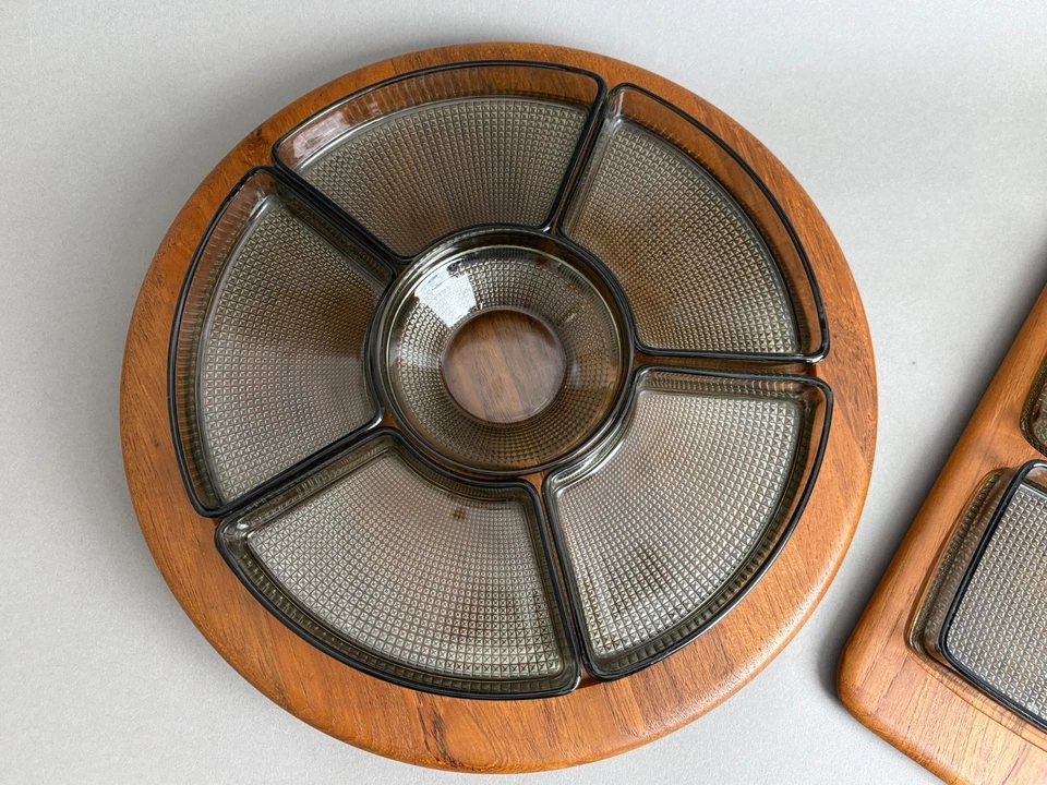 2 DIGSMED Dänemark TOP Drehteller Rauchglas Kabaret Anbietschale Lazy Susan DK - Bild 4 von 4