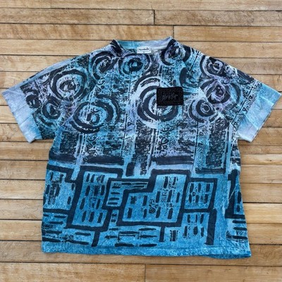 VTG 90s Reebok Blacktop Basketball Skate AOP T-Shirt Single Stitch USA Mens L