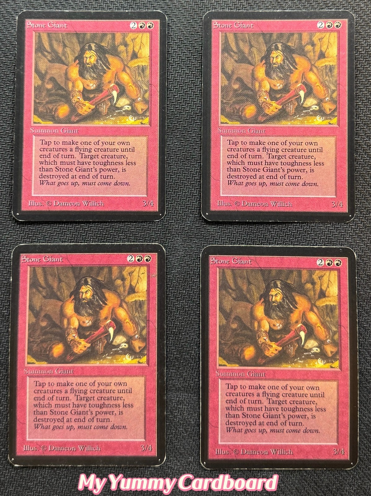 MTG Alpha Stone Giant x4 Playset — MP - HP | Limited Edition Alpha 1993