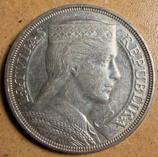 1931 5 Lati - Big Latvian Silver - As Shown! (#3242)
