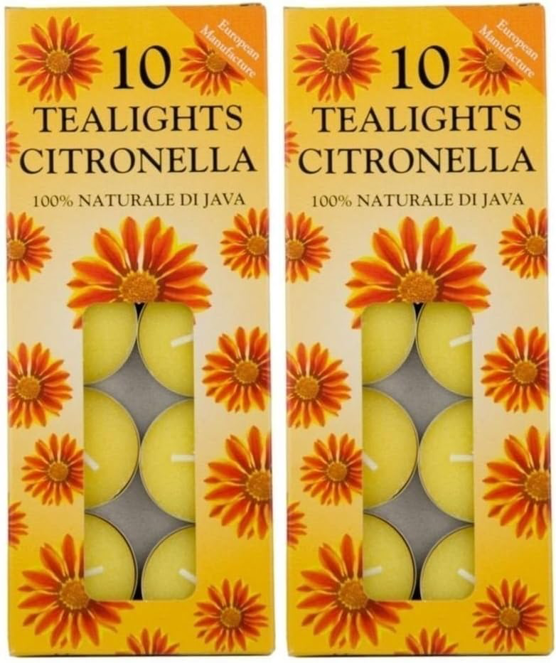 20x Price's Citronella Tealight Candles Garden Home Patio BBQ Outdoor Scented