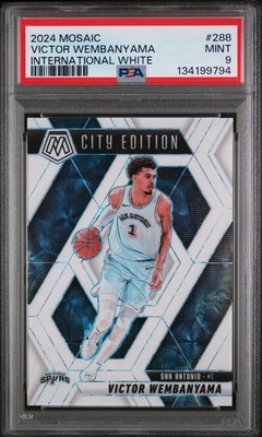 Victor Wembanyama 2024-25 Panini Mosaic #288 International White /25 PSA 9