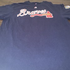 Atlanta Braves Greg Maddux 31 Hall Of Fame 75 Majestic Navy Blue MLB