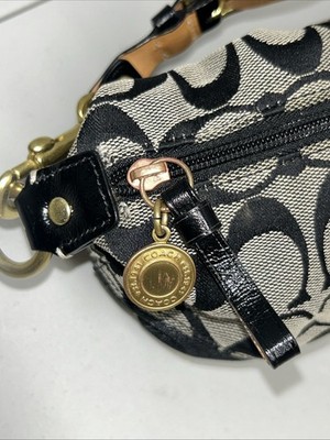 Coach C Signature Black Demi Mini Baguette Purse Bag Anniversary 