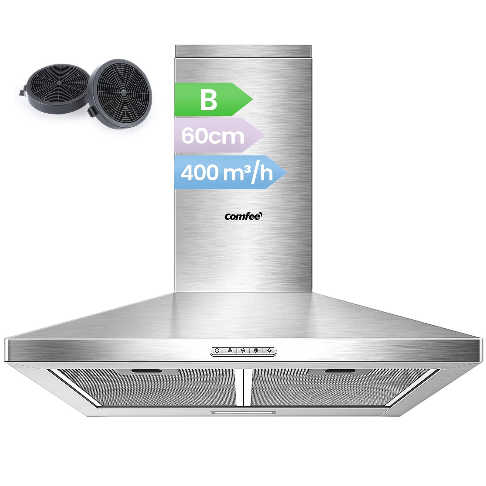 Cappa Aspirante COMFEE 60 cm Acciaio Inox PYRA17SS-60: Addio Odori