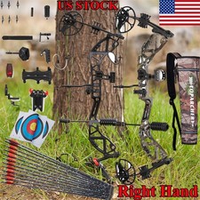 Archery Compound Bow 30-70lbs RH Let off 75  Carbon Arrows Set Shooting Hunting