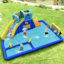 NNECW Inflatable Water Jumping House with Water Sprayers & Blower