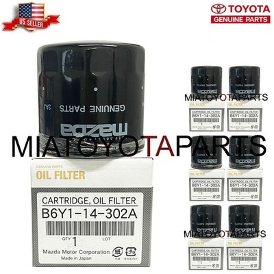6 Pack Genuine Mazda OEM Engine Oil Filter Assembly B6Y114302A B6Y1-14-302A