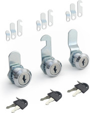 Cabinets Locks with Keys, 5/8 Inch, 3 Packs Keyed Alike Cam Lock, For File Cab